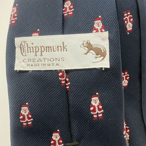 Chippmunk Creations Christmas Novelty Naughty Santa Tie Holiday Party Blue Red - Picture 4 of 7